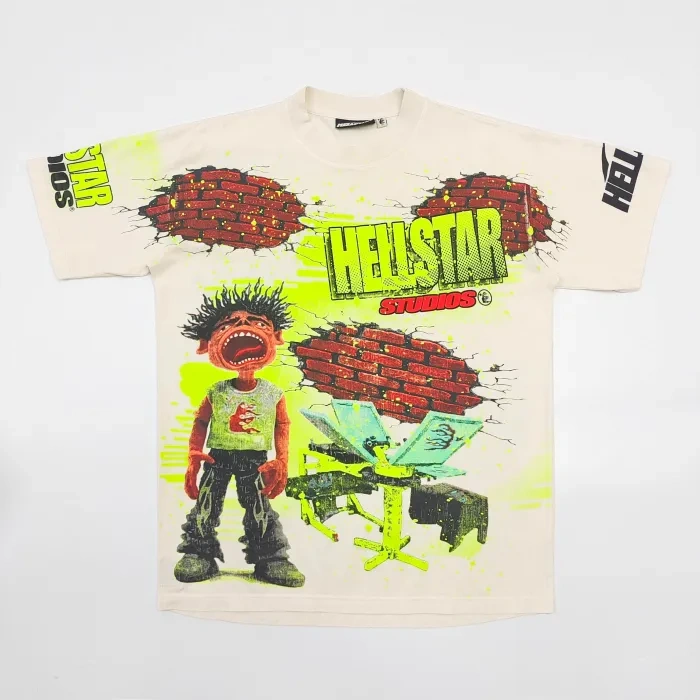 1:1 quality version Through the Wall Noise Portrait Print Tee with NFC tag