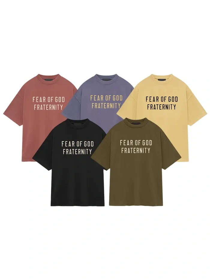 1:1 quality version Fraternity Letter Print Tee 5 colors