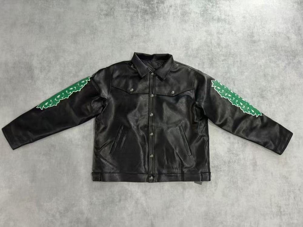 CH Green Crossings Arms Leather Jacket Black