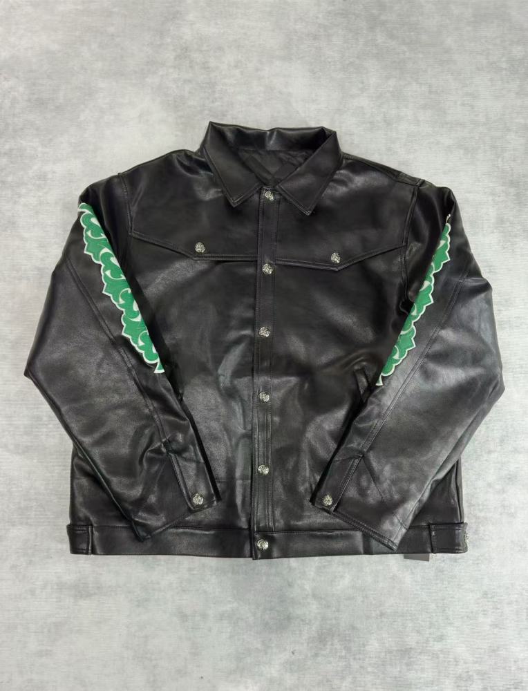 CH Green Crossings Arms Leather Jacket Black