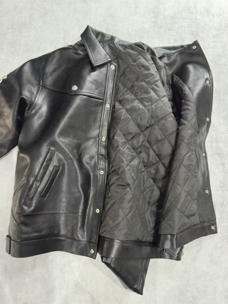 CH Green Crossings Arms Leather Jacket Black