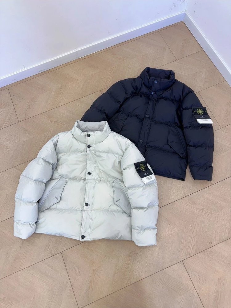St0ne Island Basic Down Jacket Black Grey