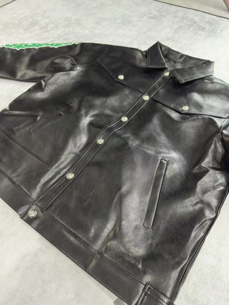 CH Green Crossings Arms Leather Jacket Black