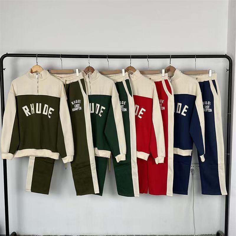 Rhude Half Zip Joint Top And Pants 4 Colors