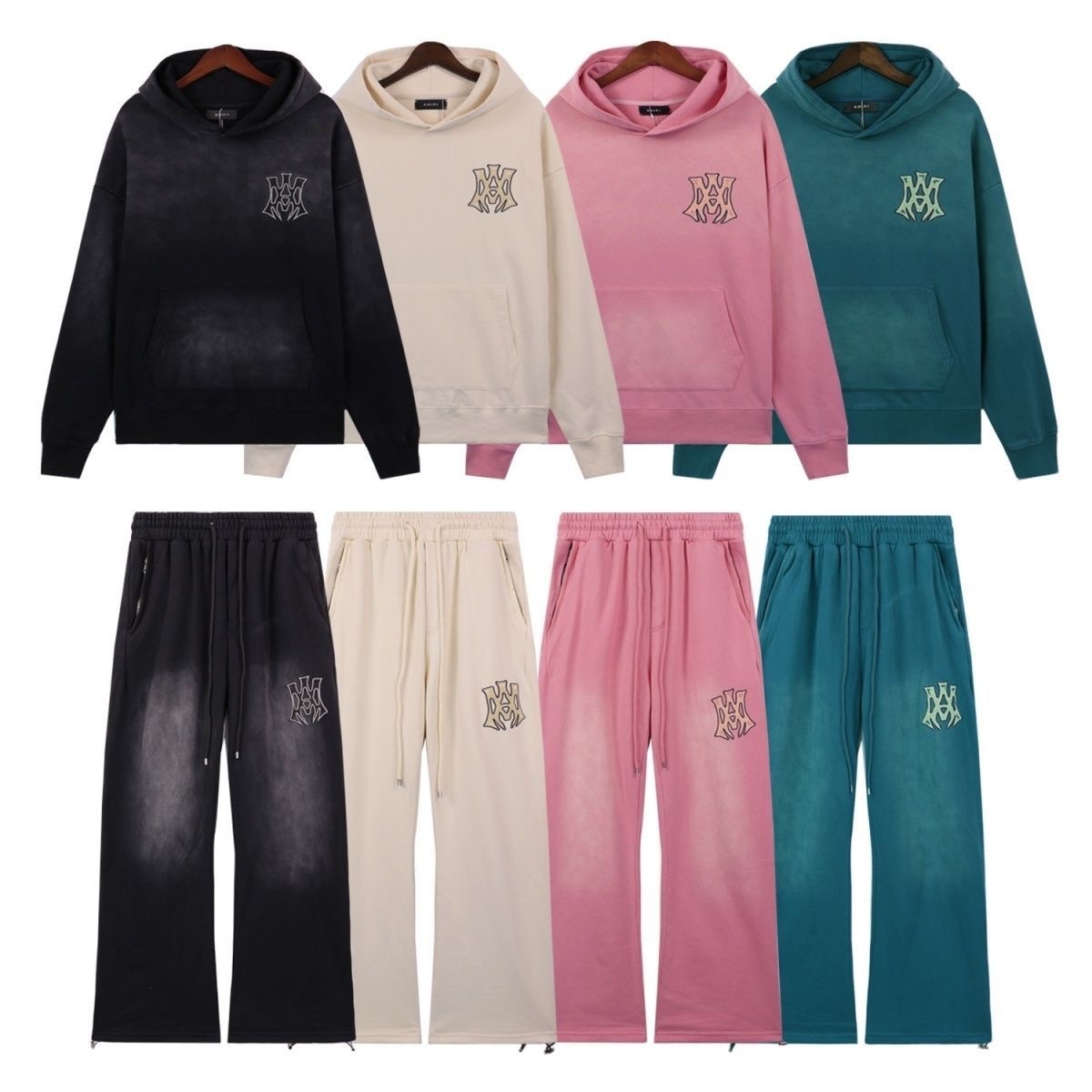 Amiri Embroidered Logo Hoodie Pants 4 Colors
