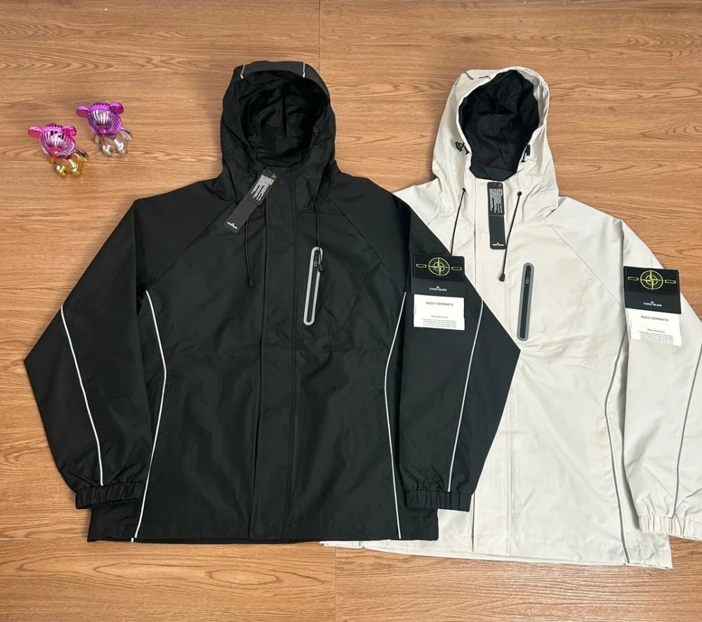 Stone Island Functional reflective tape windbreaker jacket 2 colors