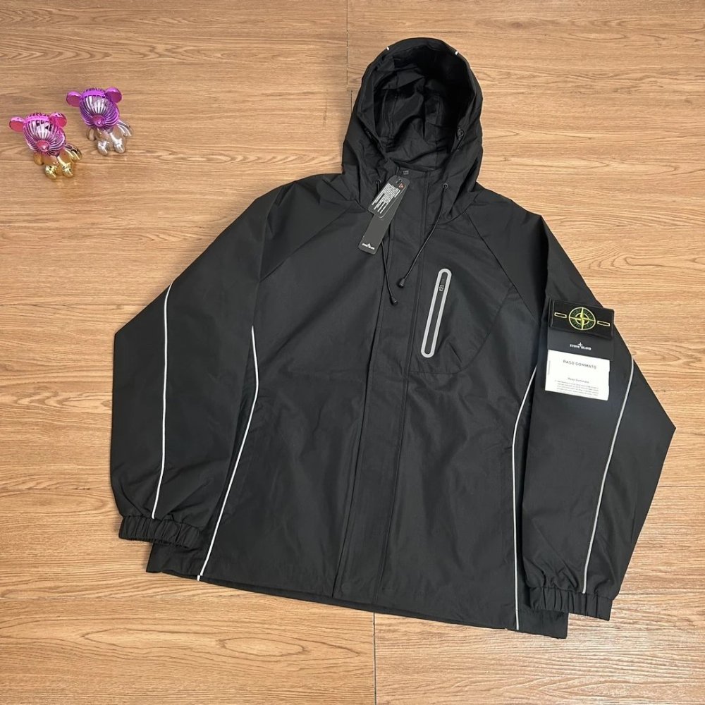 Stone Island Functional reflective tape windbreaker jacket 2 colors
