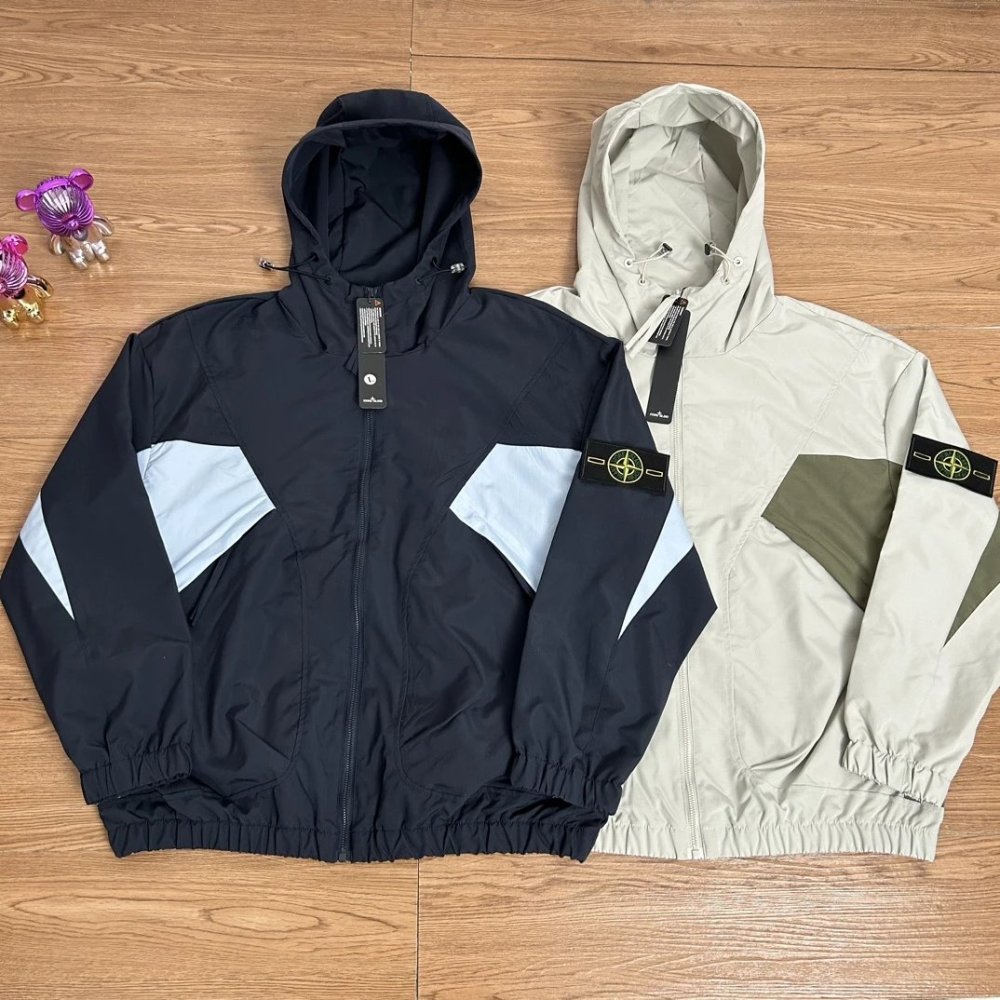 Stone Island Drop-shoulder color-blocked outdoor functional windbreaker 2 colors