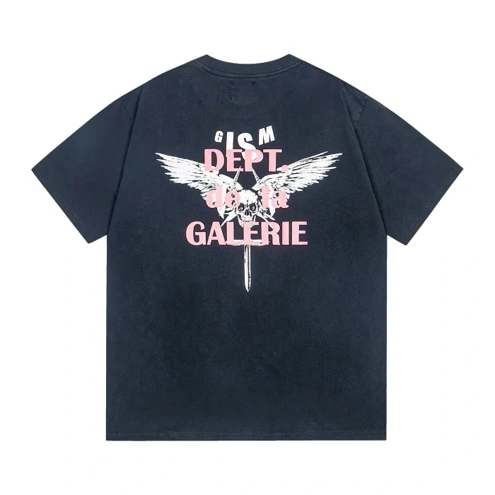 GD Devil's Eye Pink Letter Print Washed Version Tee