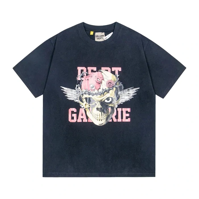 GD Devil's Eye Pink Letter Print Washed Version Tee