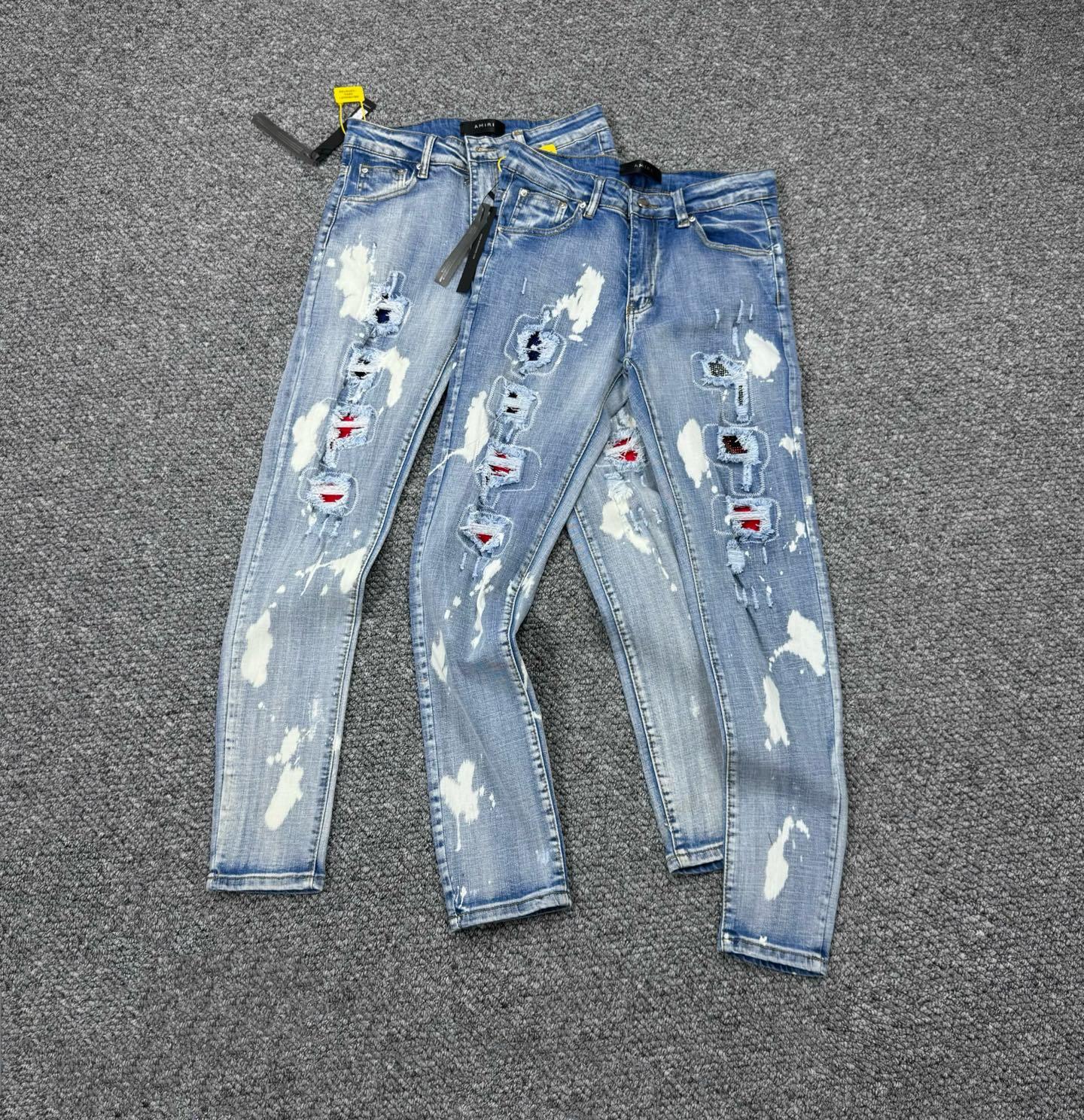 A  miri H741 Red Patch Blue Jeans