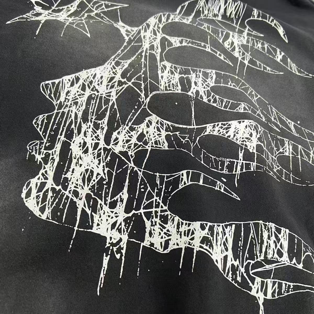 HS Hellstar Big Graphic Splash Inked Aged  Hoodie