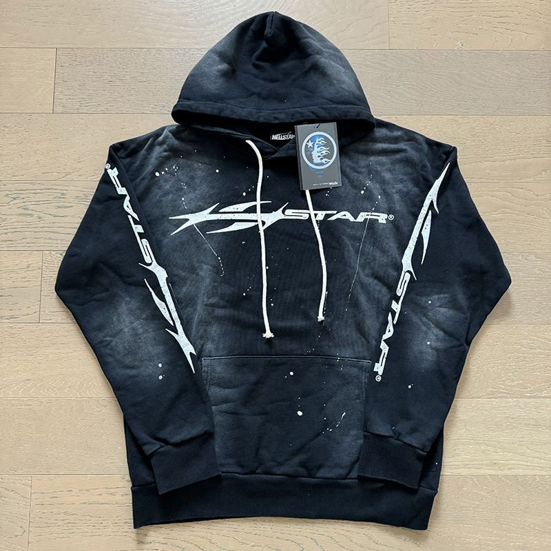 HS Distressed Letter Logo Ink Splattered hoodie & pants set 2 colors