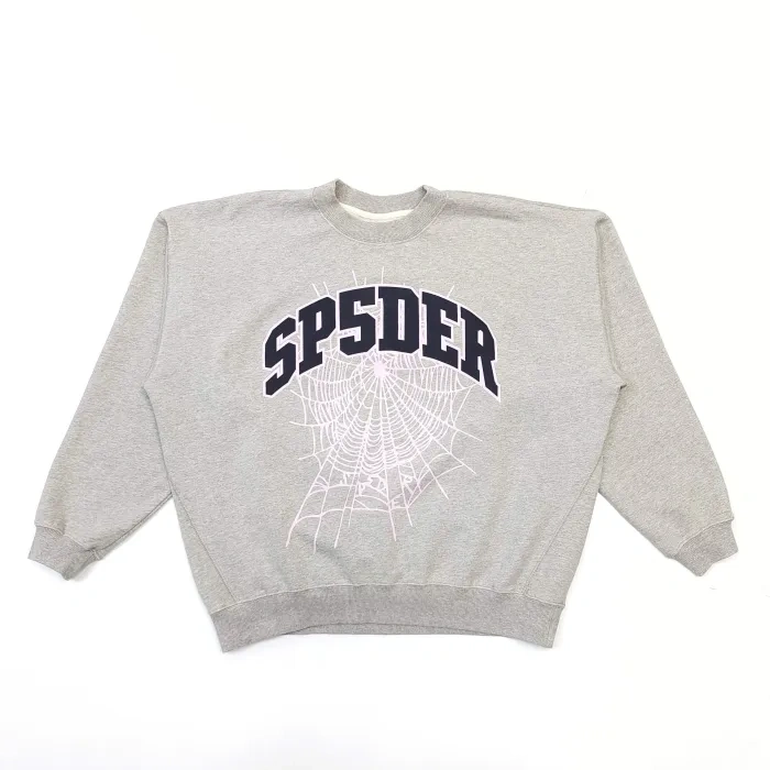 Spider  1:1 quality  Web Print Crew Neck Sweatshirt 2 colors