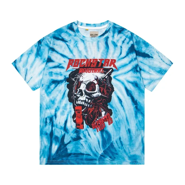 GD Skull Print Tie-Dye Tee