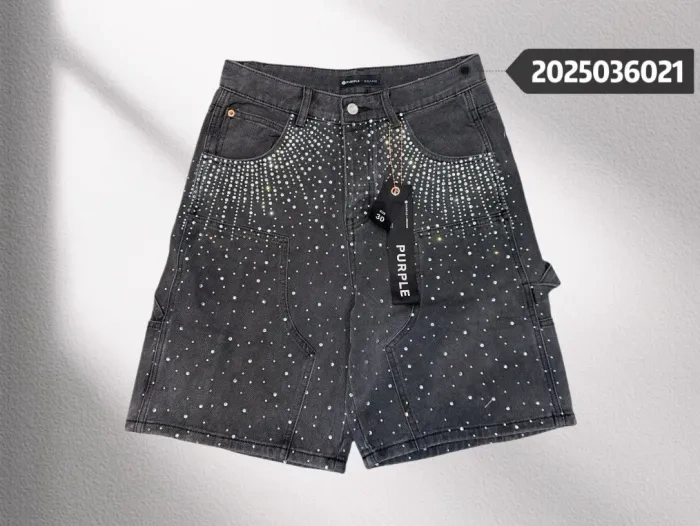 Purple Brand 1:1 quality version Rhinestone Denim Shorts