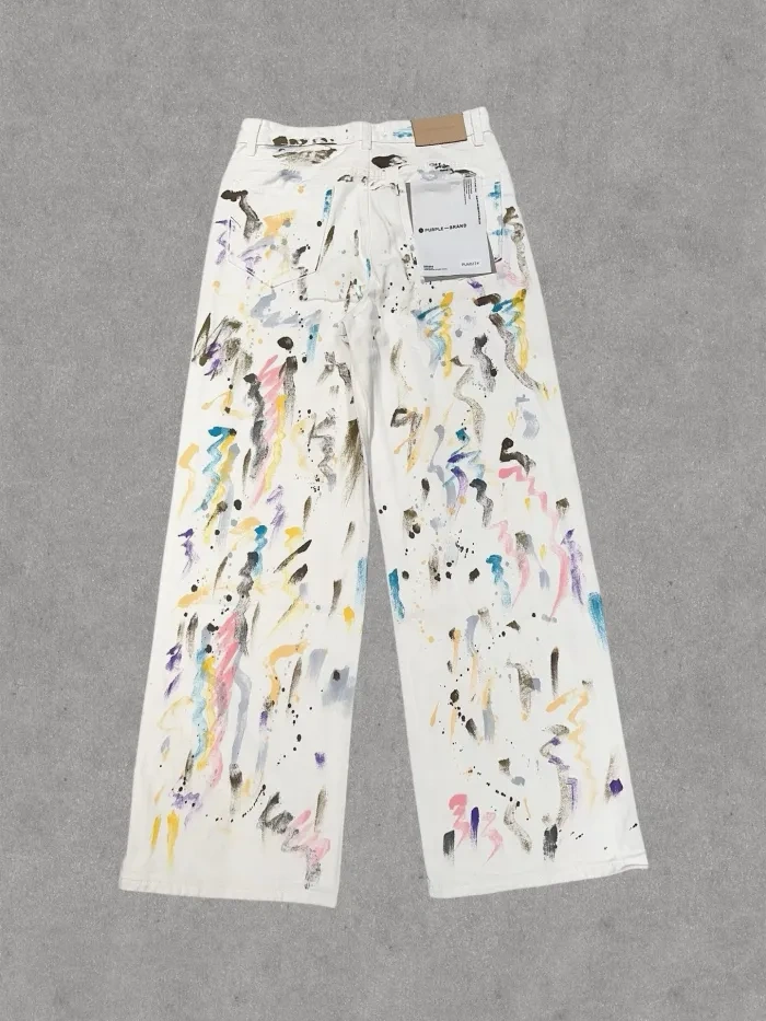 Purple 1:1 quality version  Splash Ink Wide Leg Jeans