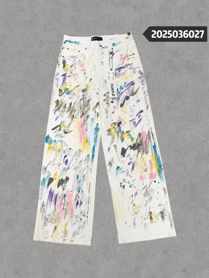 Purple 1:1 quality version  Splash Ink Wide Leg Jeans