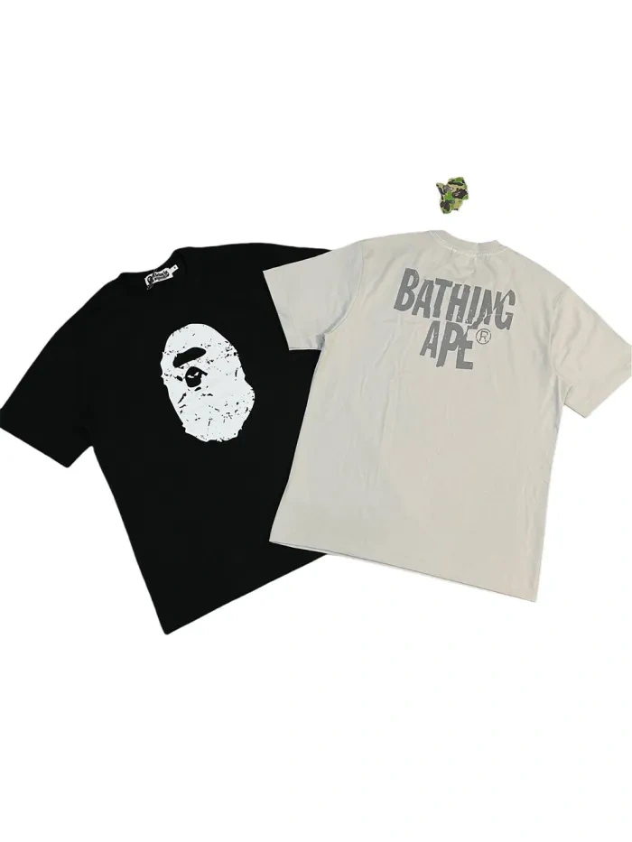 Bape 1:1 quality version  Washed effect printed Tee 2 colors