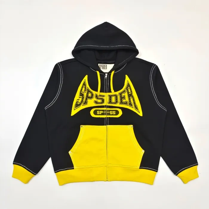 Sp5der 1:1 quality version  Colorblock Zipper hoodie 2 colors