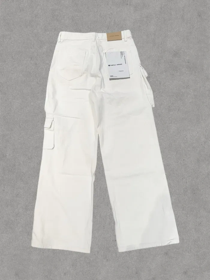Purple 1:1 quality version  Pure White Wide Leg Jeans