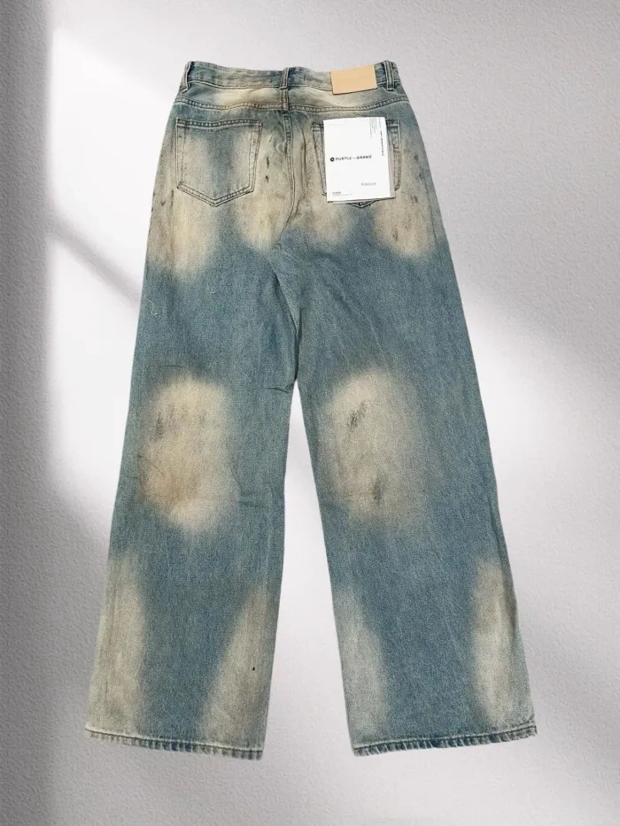 Purple 1:1 quality version  Colorful Diamonds Washed Wide Leg Jeans