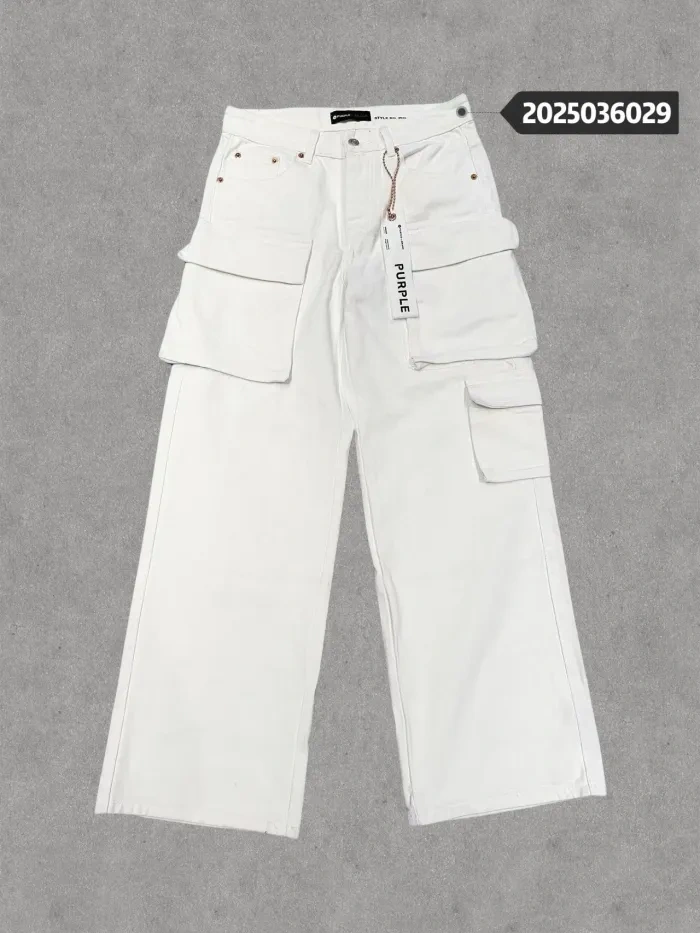 Purple 1:1 quality version  Pure White Wide Leg Jeans