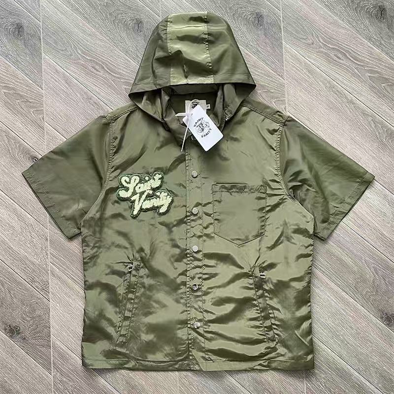 Saint Vanity Nylon Hood Button Up Shirt Shorts 4 Colors
