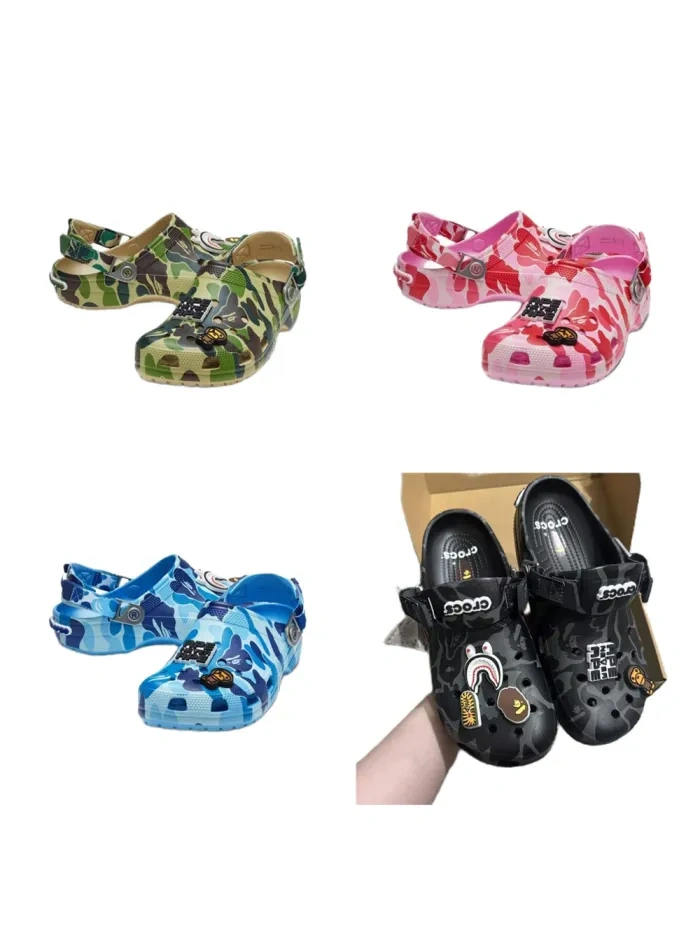 Bape Ape Head Camouflage Hole Shoes