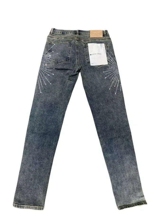 Purple 1:1 quality version  Water diamond fireworks Jeans