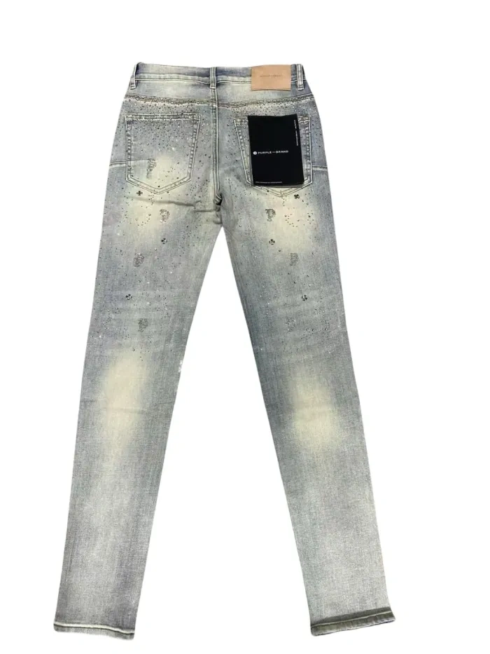 Purple 1:1 quality version  skinny rhinestones Jeans