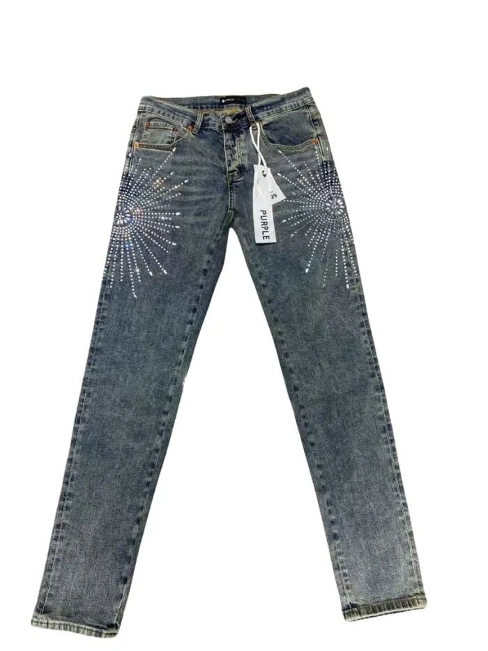 Purple 1:1 quality version  Water diamond fireworks Jeans