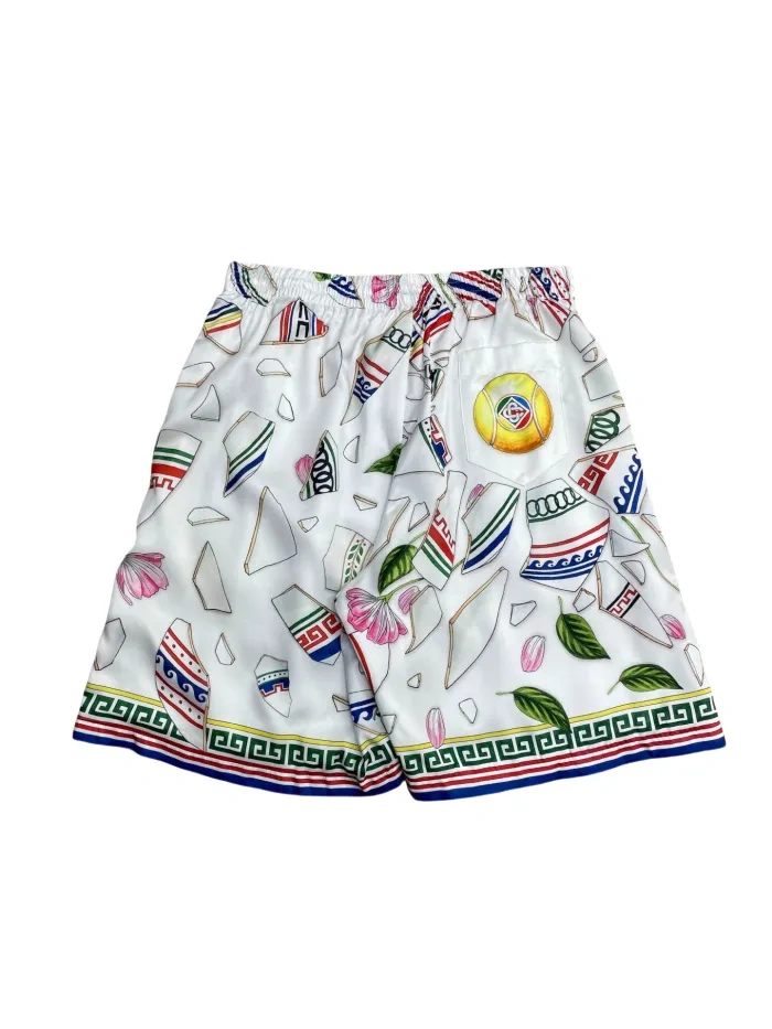Casa 1:1 quality version Silk Digital Printed Polo Shirt & Shorts Set