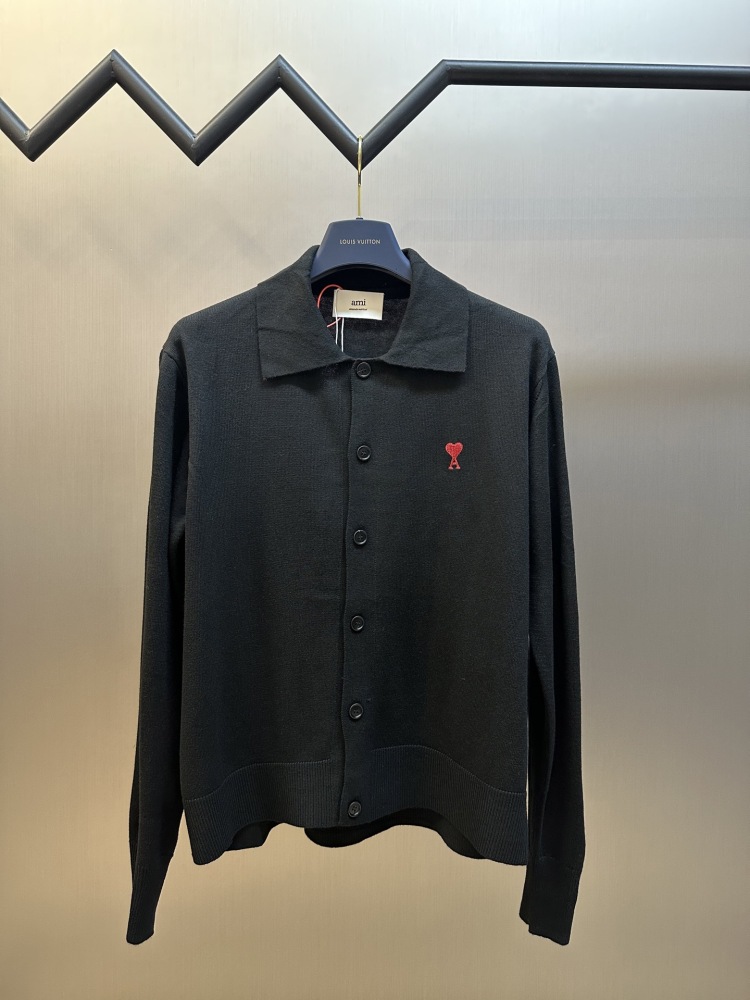 Ami Woolen Cardigan Black