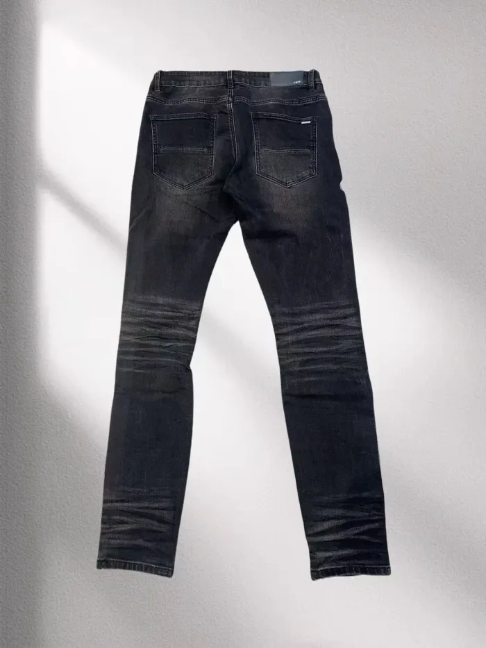 AM  1:1 quality version  White Bone Patchwork Distressed Jeans Black