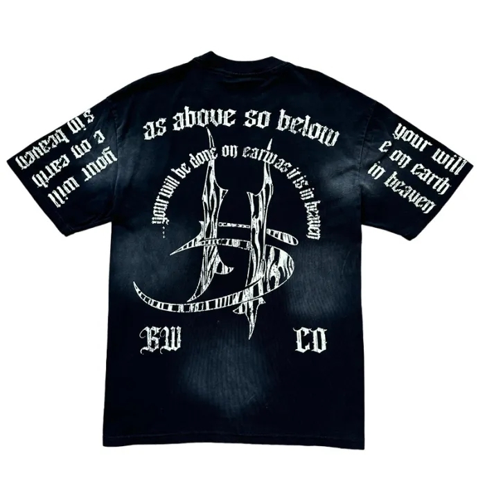 Hellstar HS Gothic Letter Print Washed Version Tee
