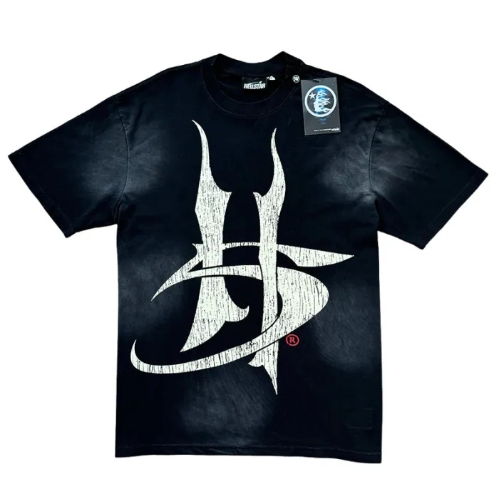 Hellstar HS Gothic Letter Print Washed Version Tee