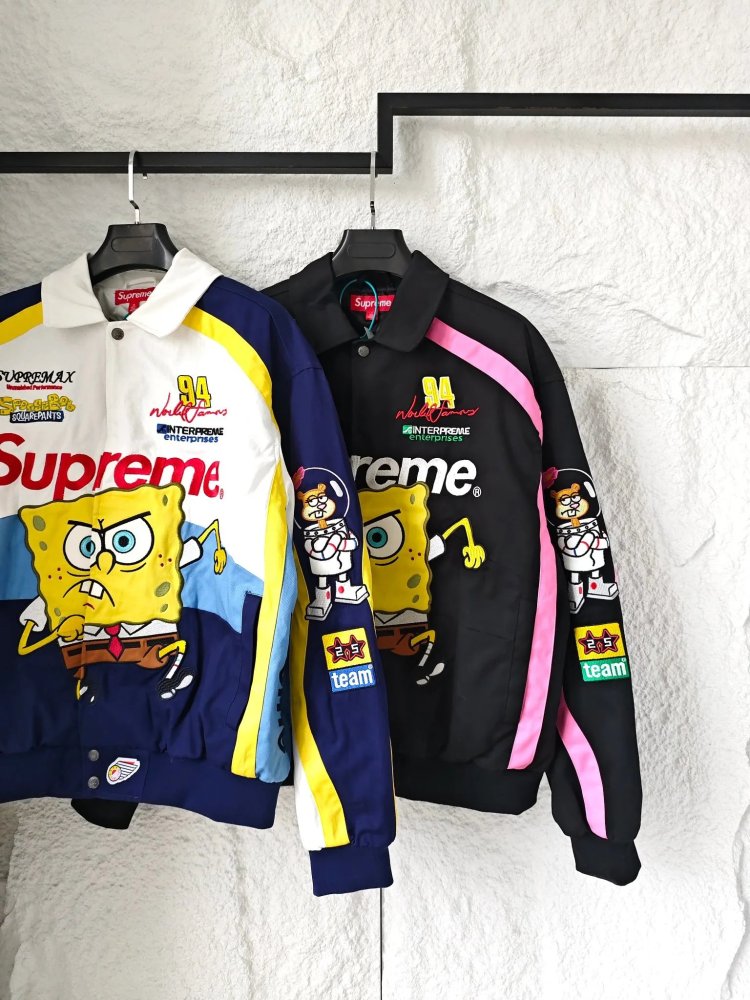 Sup x Spongerbob Squarepants x Jeff Hamilton Jacket Black White