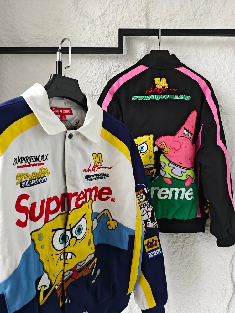 Sup x Spongerbob Squarepants x Jeff Hamilton Jacket Black White