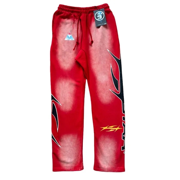 Hellstar HS Letter Print Washed Version hoodie & pants set
