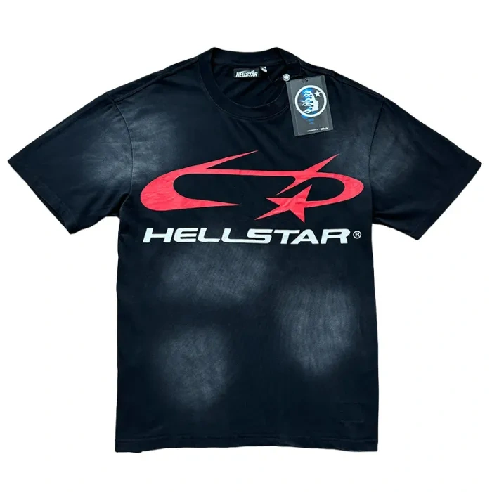 Hellstar Red and white printed Washed Version Tee & Shorts Set