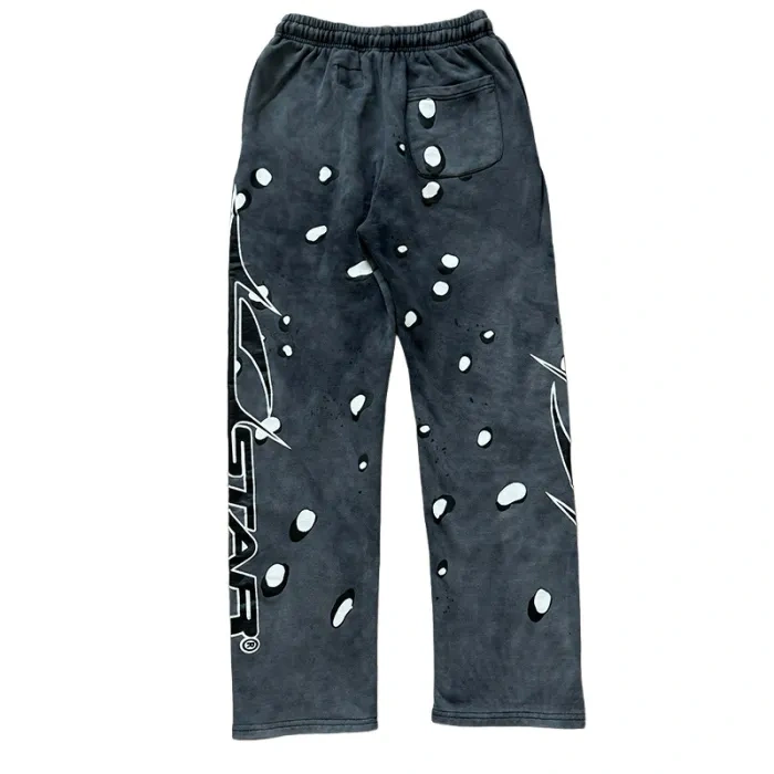 Hellstar Black and white dot printed Washed Version hoodie & pants set