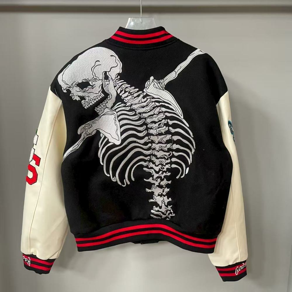 Godspeed Skull Hug From Back Varsity Jacket