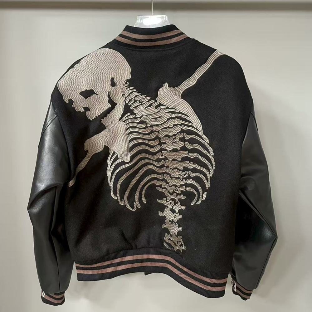 Godspeed Skull Hug From Back Varsity Jacket