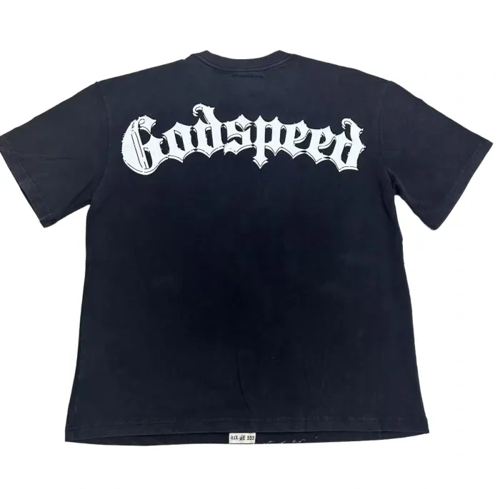 Godspeed Skull Riding a motorcycle print Washed Version Tee 2 colors