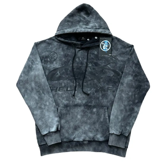 Hellstar Black Logo Print Washed Version hoodie & pants set