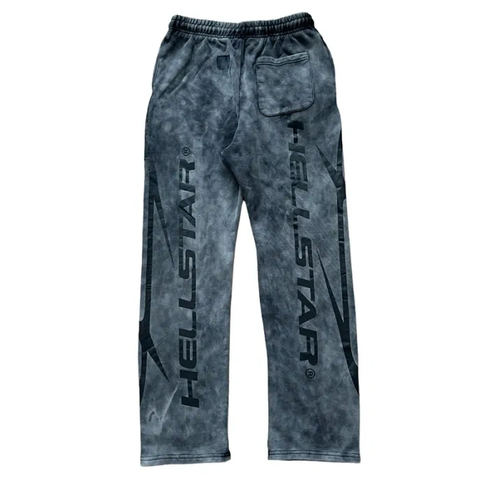 Hellstar Black Logo Print Washed Version hoodie & pants set