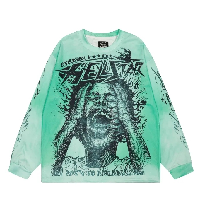 Hellstar The Call Print Washed Version Long-Sleeve T-Shirt