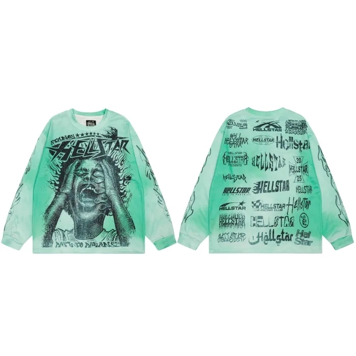 Hellstar The Call Print Washed Version Long-Sleeve T-Shirt