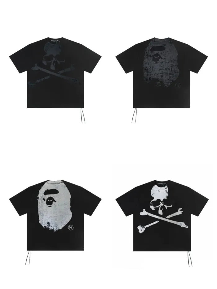 Bape 1:1 quality version 28480638 Skull woven strap Print Tee 2 colors